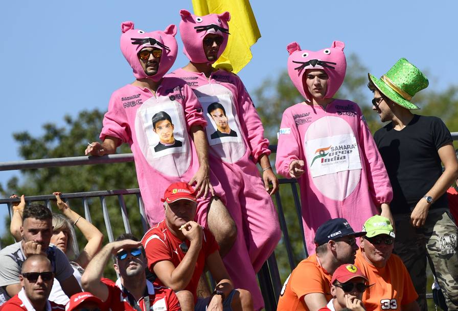 Pittoreschi tifosi delle Force India. Afp